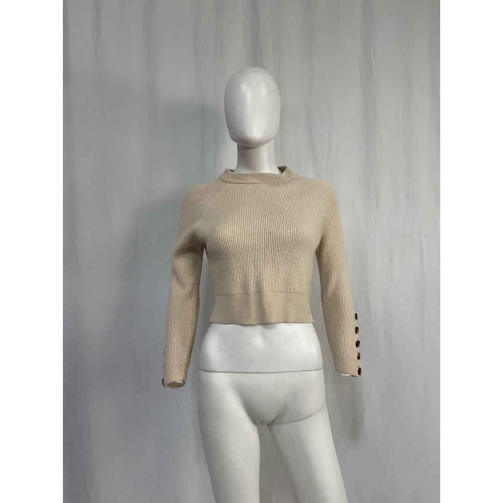 Elegant Cream Sweater with Button Detail - Picture 2 of 5